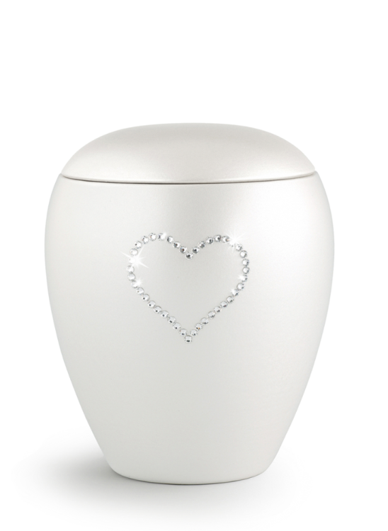 Zvieracia urna Crystal Heart - Biela 2,8l