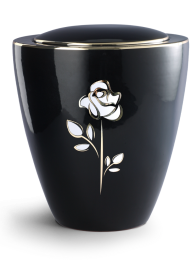 Urna ceramiczna Modena, różowo-czarna