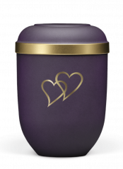 Ekologická urna Velvet Heart, violet, srdce