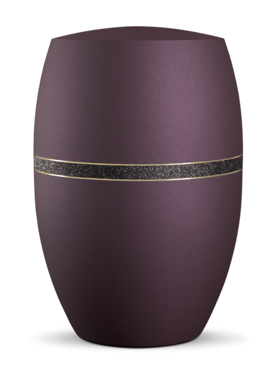 Ekologická urna Noire, fialová, ozdobný pásek