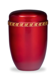 Kovová urna Lucea - Červená/Listy II