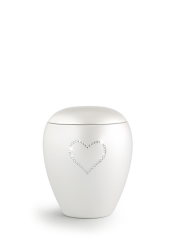 Zvířecí urna Crystal  Heart - Bílá 0,5l