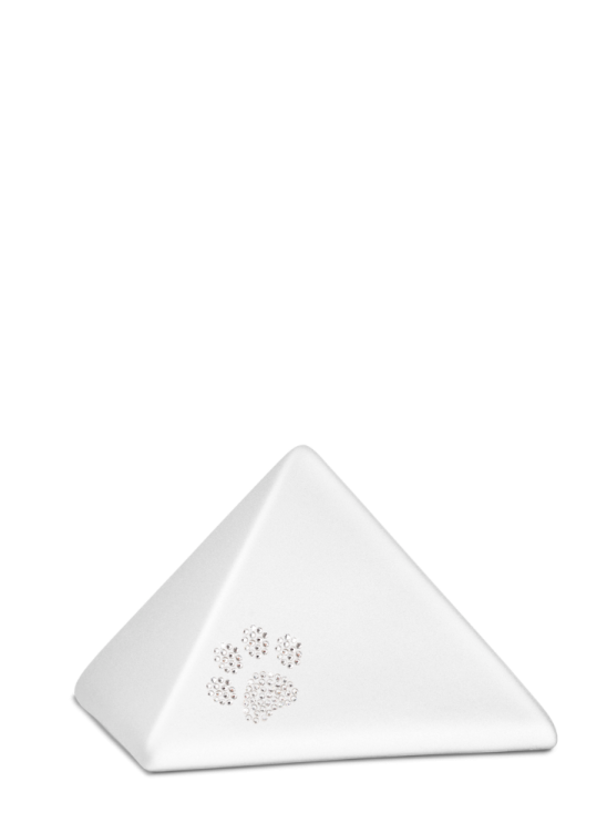 Zvířecí urna Pyramide Paw - Bílá 0,5l