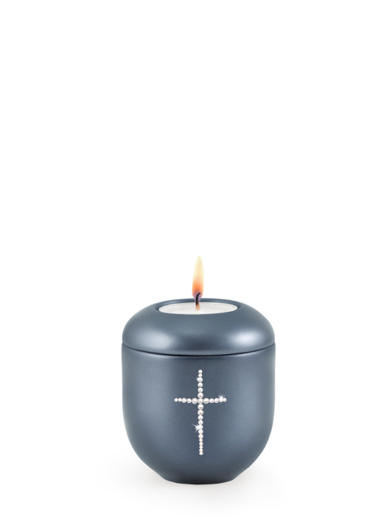 Keramik Miniurne  Crystal Creuz - Blau