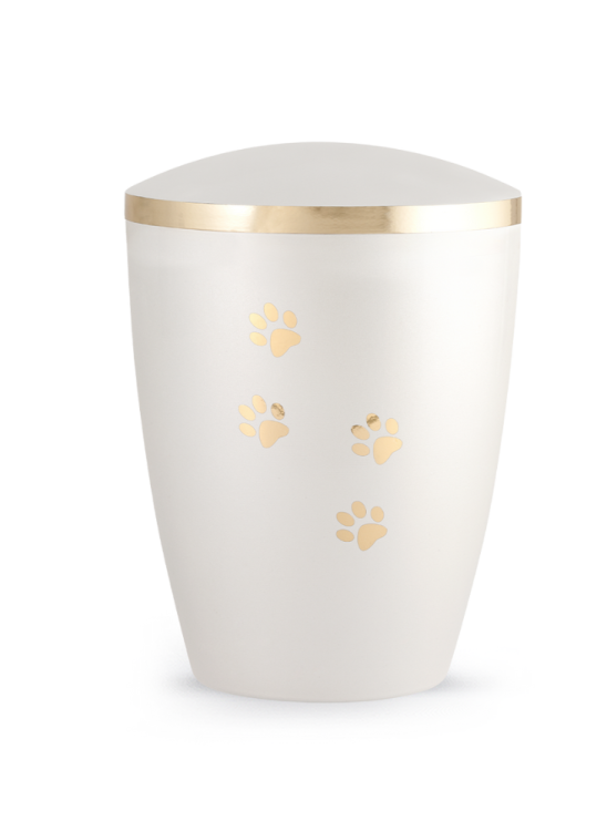 Zvířecí urna Elegance Paws, bílá 2,8l
