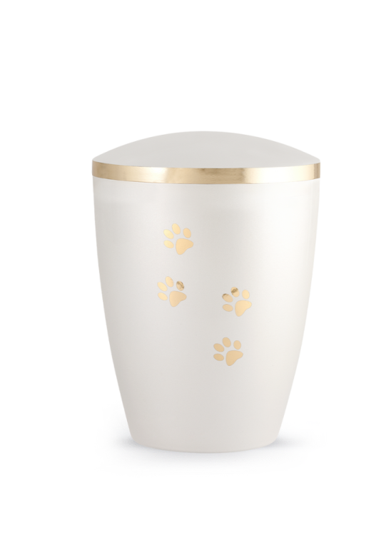 Zvířecí urna Elegance Paws, biela 1,5l