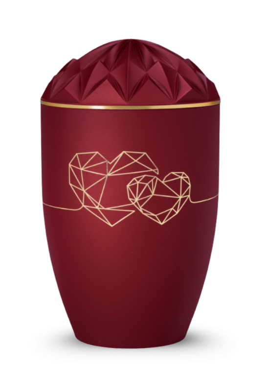 Ökologische Urne Diamant – Rot/Herz