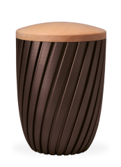 Ökologische Urne Rillen – Braun/Lindenholz