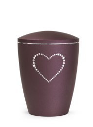 Zvířecí urna Elegance Heart, berry 2,8l