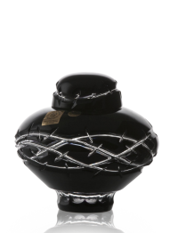 Křišťálová urna Spiny - Černá 11,5 cm