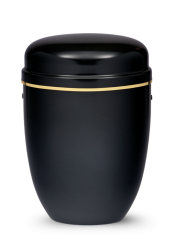 Kovová urna Faith Černá - Zlatý pásek