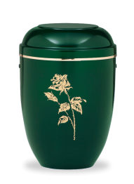 Kovová urna Arcania - Zelená/Růže