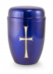 Kovová urna Faith Modrá - Kříž