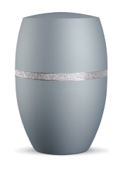 Ekologická urna Glamour Silver, ledovcově modrá, ozdobný pásek