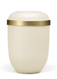 Ekologická urna Velvet, krémová, ozdobný opasok
