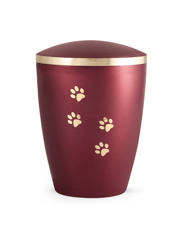 Zvířecí urna Elegance Paws, vínová 2,8l