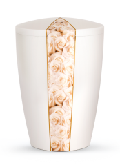 Ekologická urna Flora White, biele ruže