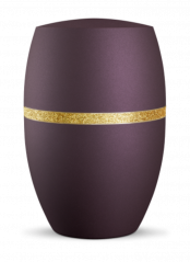 Ekologická urna Glamour Gold, fialová, ozdobný pásek
