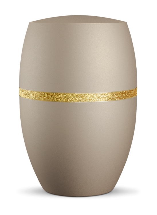 Ekologická urna Glamour Gold, champagne, ozdobný opasok
