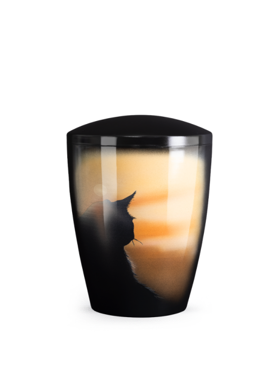 Zvířecí urna Airbrush, silueta kočky 0,5l