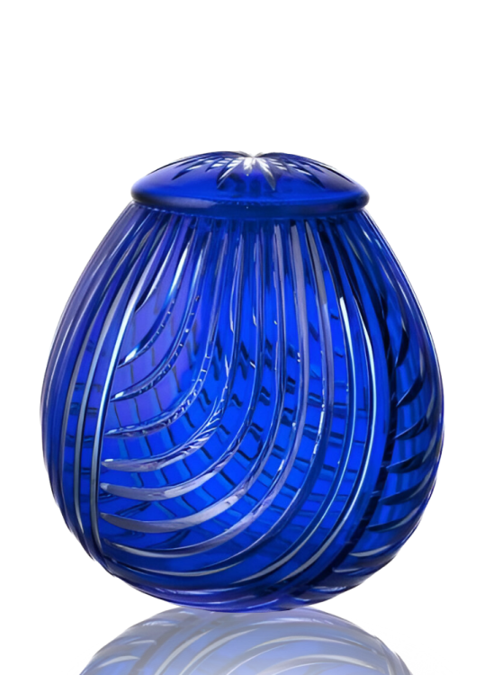 Kristall-Urne Linum - Blau 23 cm
