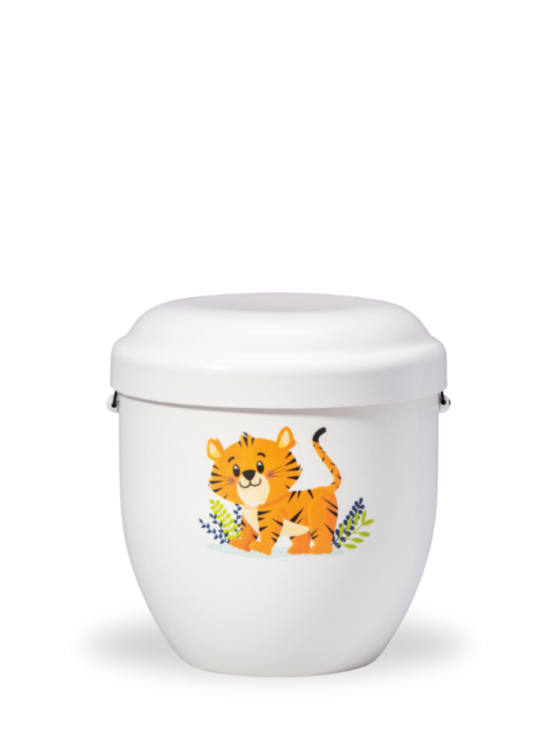 Detská urna Palet - Biela/Tiger