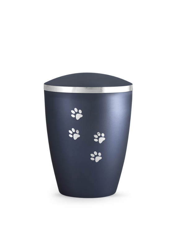 Zvířecí urna Elegance Paws, modrá 0,5l