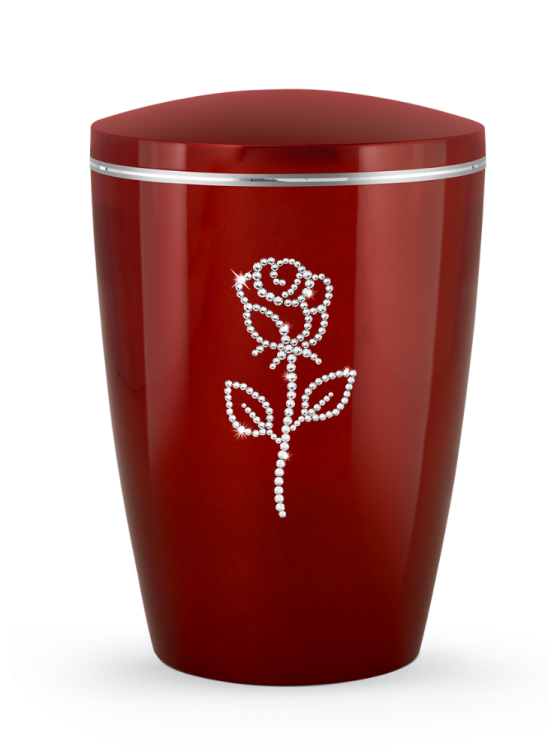 Ekologická urna Karat Rose, červená, motiv
