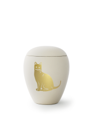 Zvířecí urna Siena Cat - Krémová 0,5l