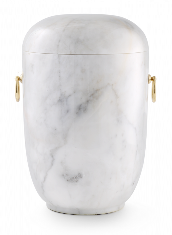 Kamenná urna Mramor leštěná II - Bílá