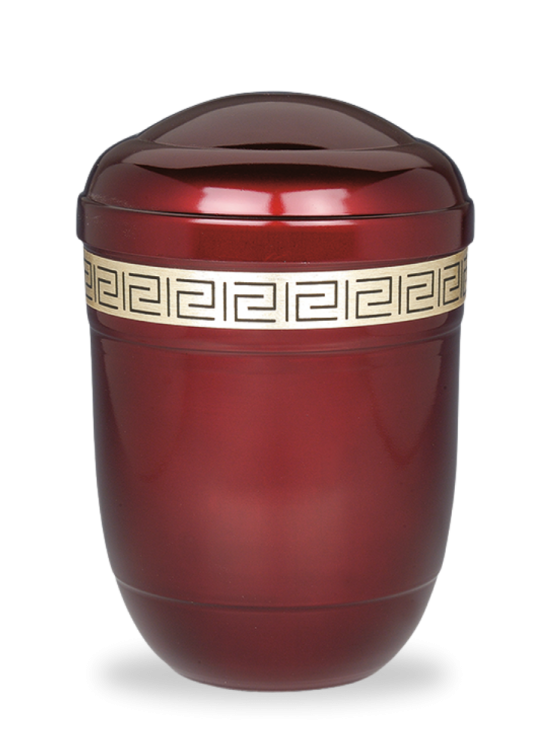 Kovová urna Soluna - Červená/Meandr