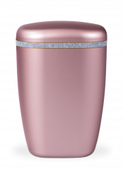 Ekologická urna Glitter, stříbrná, růžová