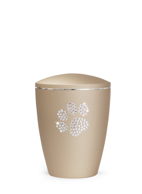 Zvířecí urna Elegance Paw, champagne 0,5l