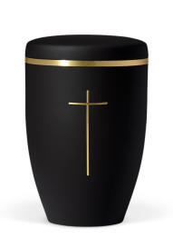 Ökologische Urne Emelia, Kreuz, schwarz