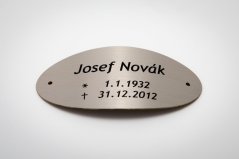 Messingplatte Silber - Oval