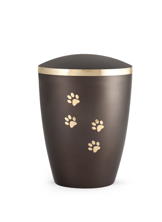 Zvířecí urna Elegance Paws, hnědá 1,5l