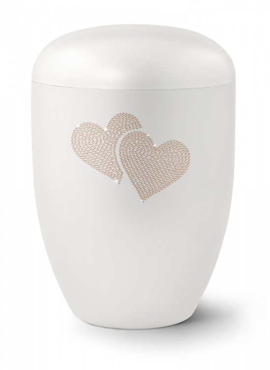 Ekologická urna Karat Hearts II, bílá, srdce
