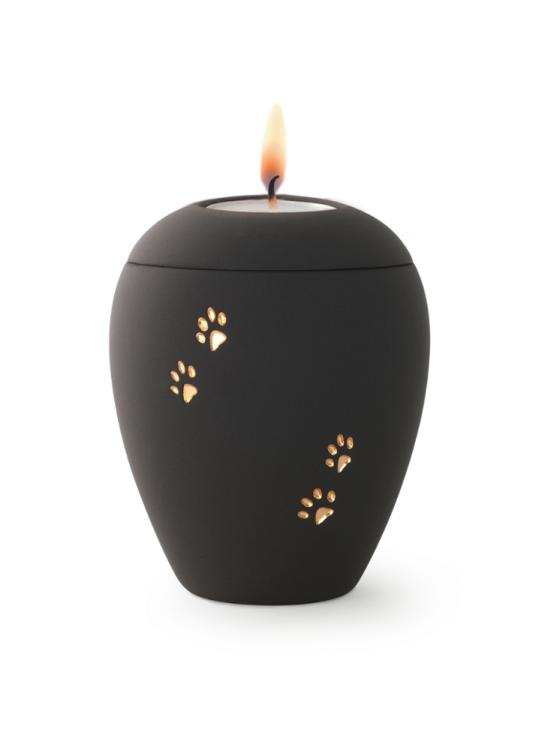 Zvířecí urna Siena Paws se svíčkou - Grafitová 1,5l