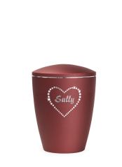 Zvířecí urna Elegance Heart, rubín, 0,5l, srdce, vyřezávané písmo