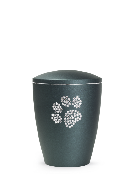 Zvířecí urna Elegance Paw, smaragdová 0,5l