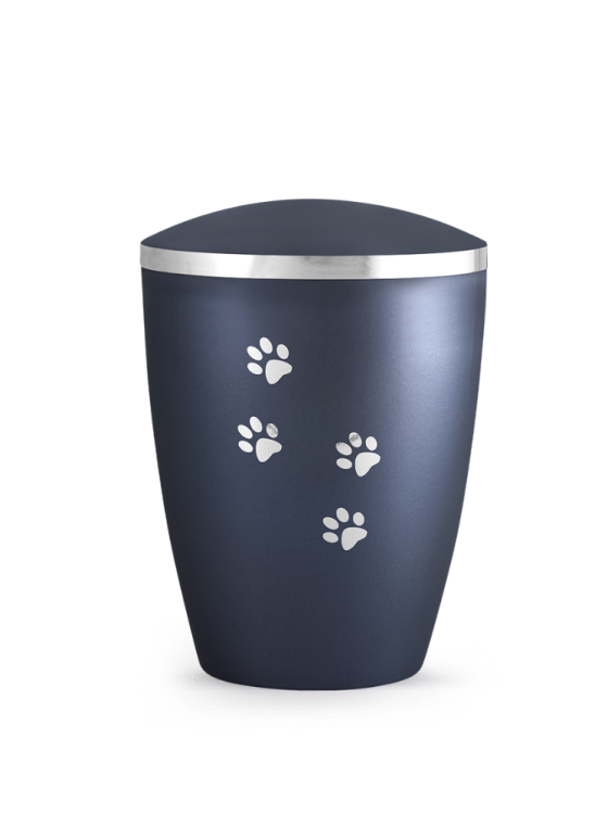 Zvířecí urna Elegance Paws, modrá 1,5l