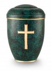 Ekologická urna Rustica, kříž, zelená