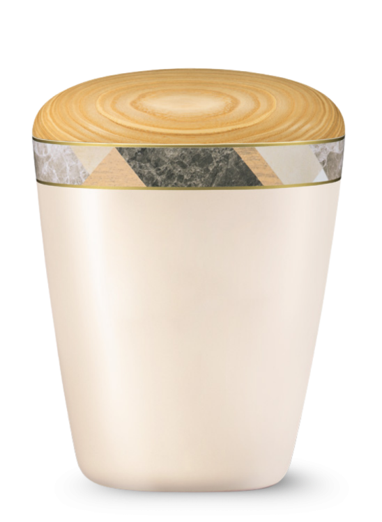 Ökologische Urne Lignum II – Creme/Esche