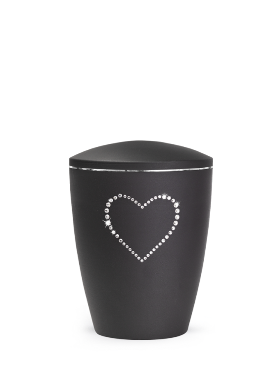 Zvířecí urna Elegance Heart, černá, 0,5l, srdce