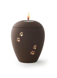 Zvířecí urna Siena Paws se svíčkou - Cafe 1,5l