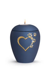 Zvířecí urna Verona Heart se svíčkou - Navy 1,5l