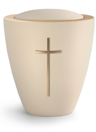 Urna ceramiczna Modena, krzyż/kremowy