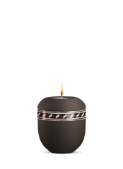 Keramická miniurna Torino, hnědá, siena, svíčka.