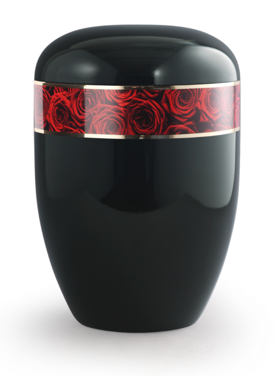 Ekologická urna Fleur Noire II, červené růže
