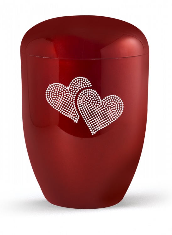 Ekologická urna Karat Hearts II, červená, srdce